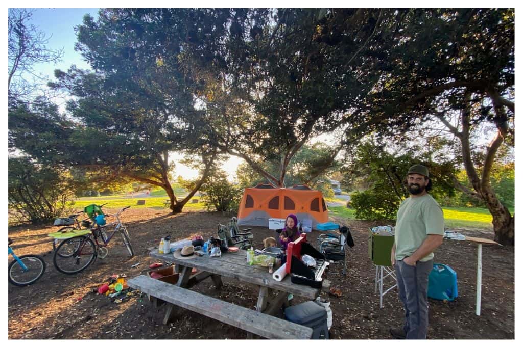 Tent camp set up in Santa Barbara. 