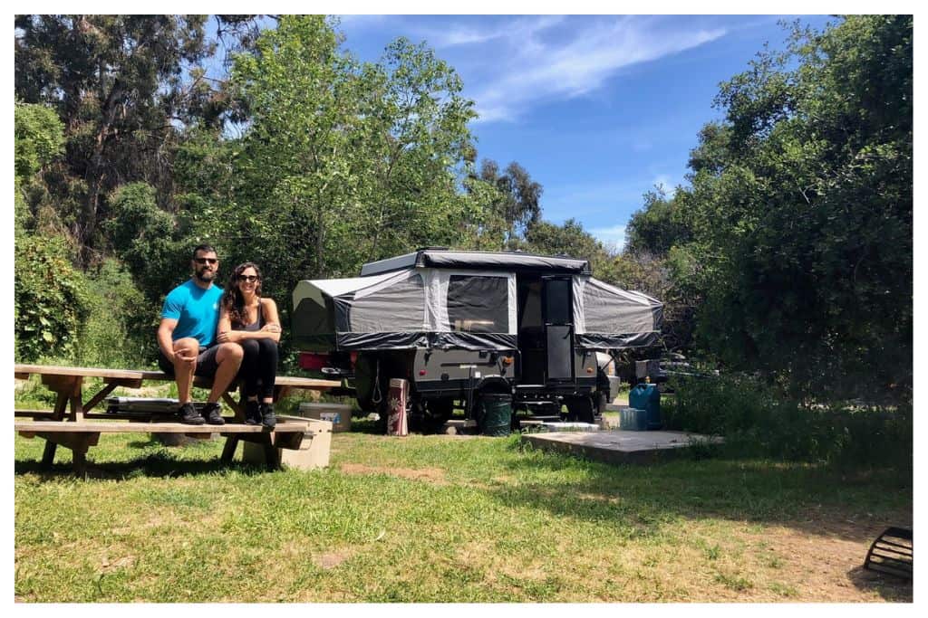 Trailer Camp Set Up in Santa Barbara. 