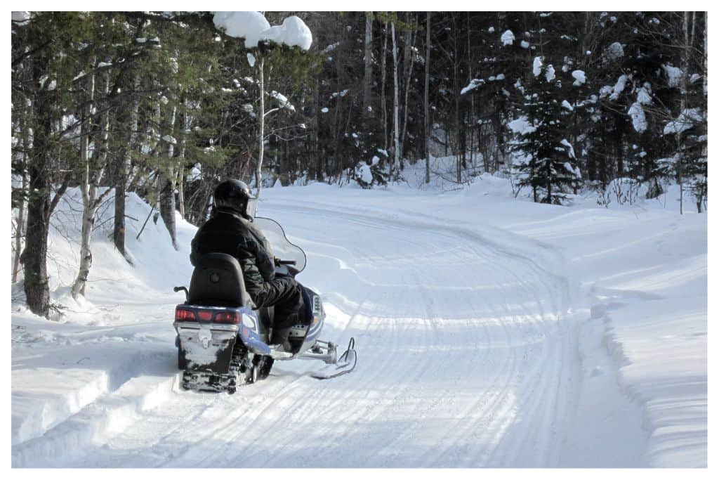 Renting a snowmobile is a great way to have some winter fun when visiting Lake Tahoe. 